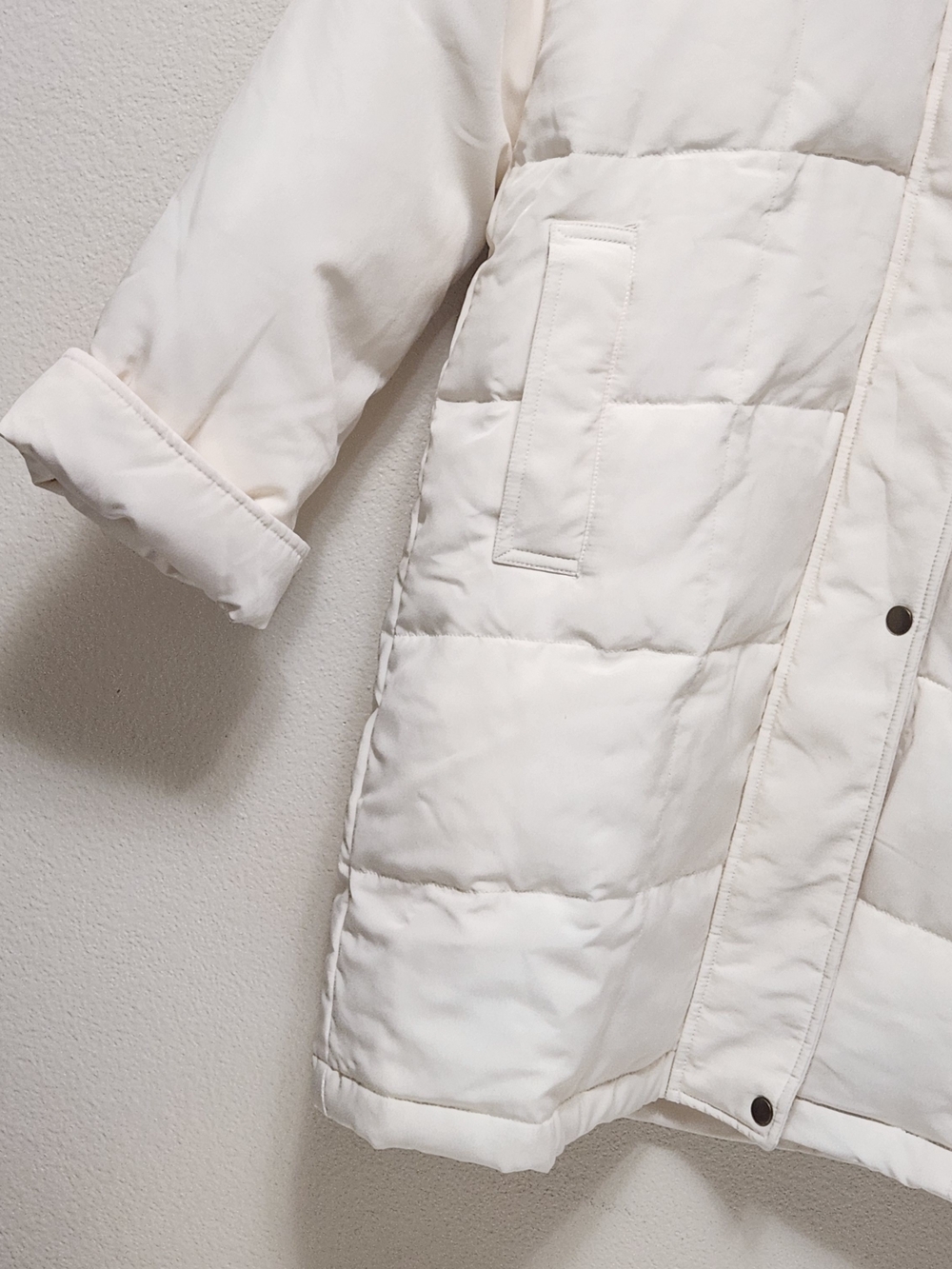 💐NEW Centigrade Goose Down Jacket Womens M Cream Faux Fur Longline Y2K Winter - Picture 5 of 16